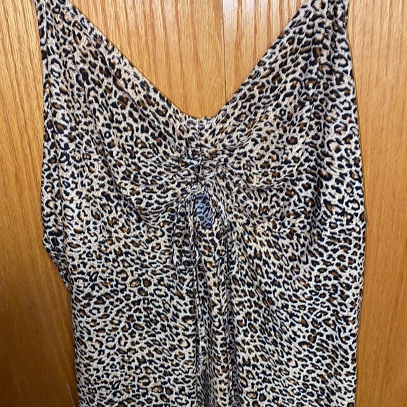 Drawstring Ruched Leopard Dress - Picture 7 of 13